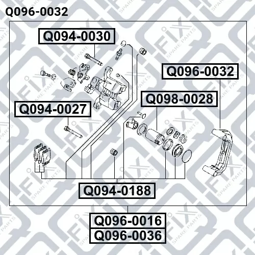 Скоба заднего тормозного суппорта Q096-0032 Q-FIX