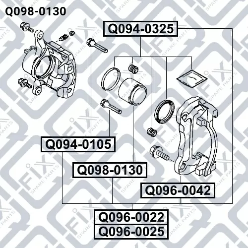 Поршень тормозного суппорта (заднего) Q098-0130 Q-FIX