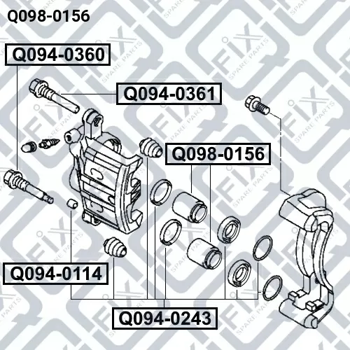 Поршень суппорта тормозного переднего Q098-0156 q-fix - фото №1