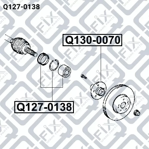 Подшипник ступичный передний (ремкомплект) Q127-0138 Q-FIX