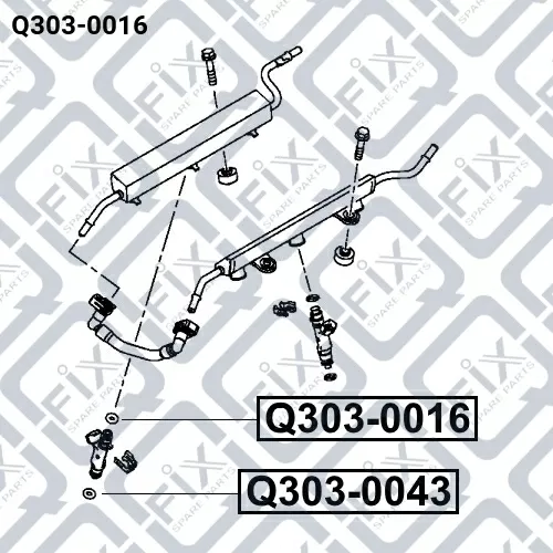 Кольцо уплотнительное форсунки впрыска топлива Q303-0016 Q-FIX