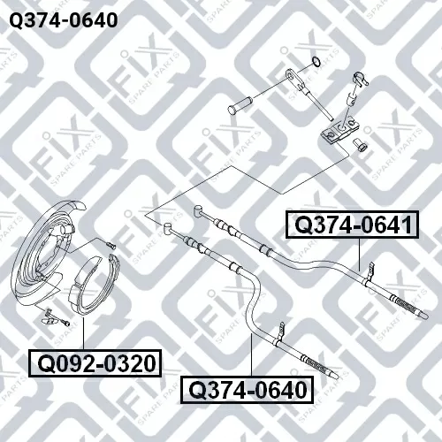 Трос тормозной (левый) Q374-0640 Q-FIX