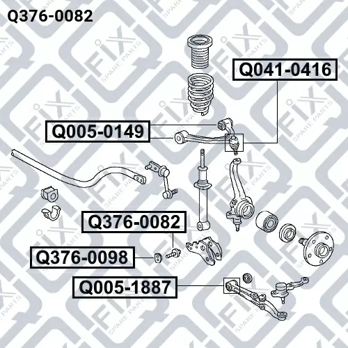 Болт развальный передней подвески Q376-0082 Q-FIX